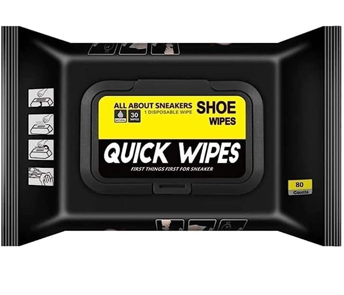 Portable Shoe Cleaner Wipes - 80 Pack Sneakers Cleaning Wipes for Quick Dirt & Stain Removal on All Footwear Types