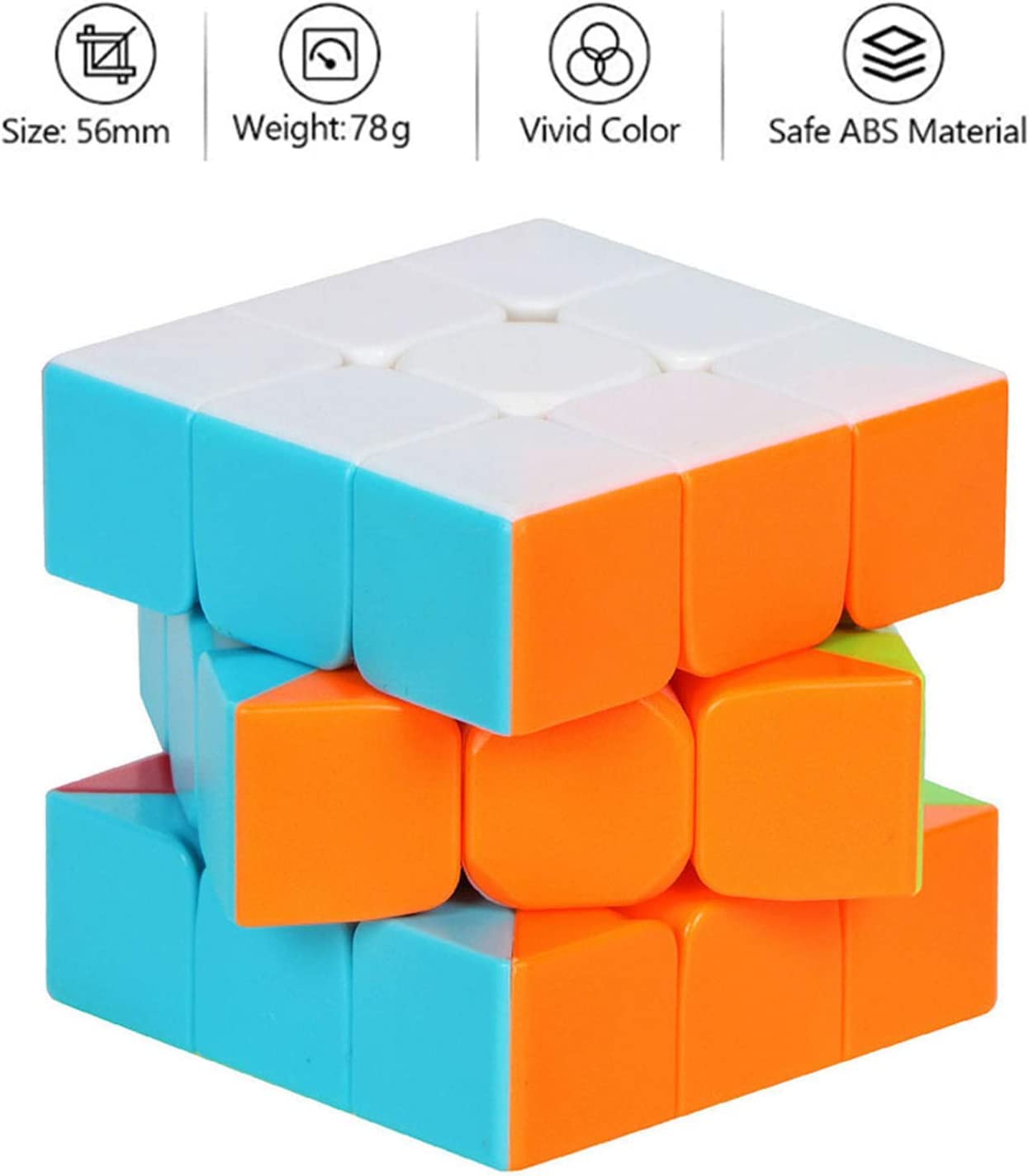 3X3X3 High-Speed Magic Cube Puzzle Toy - Adjustable Tightness, Sticker less Design for Smooth Performance