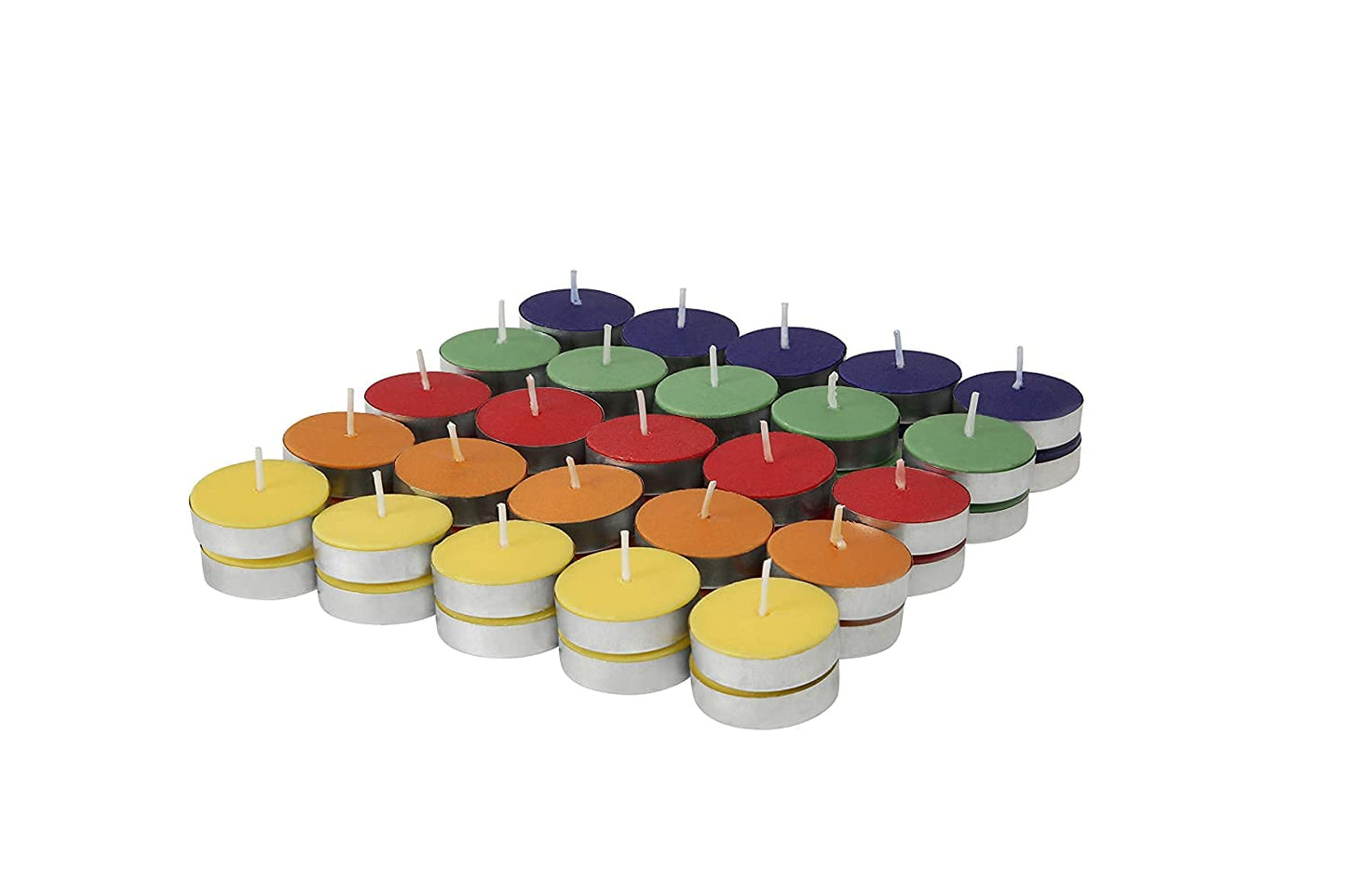 Tealight Branded Diwali Diya Colored Wax Tealight Candles (50 pcs)