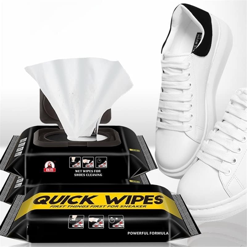 Portable Shoe Cleaner Wipes - 80 Pack Sneakers Cleaning Wipes for Quick Dirt & Stain Removal on All Footwear Types