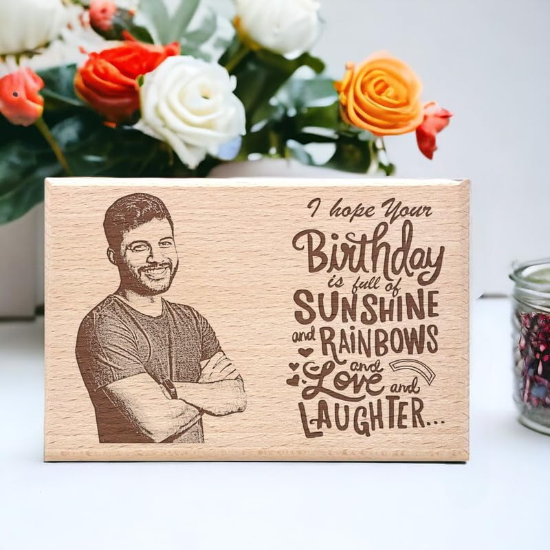 Personalized Engraved Wooden Frame - 6x4 Inches Customizable Wood Gift for Birthdays, Anniversaries, and Special Occasions