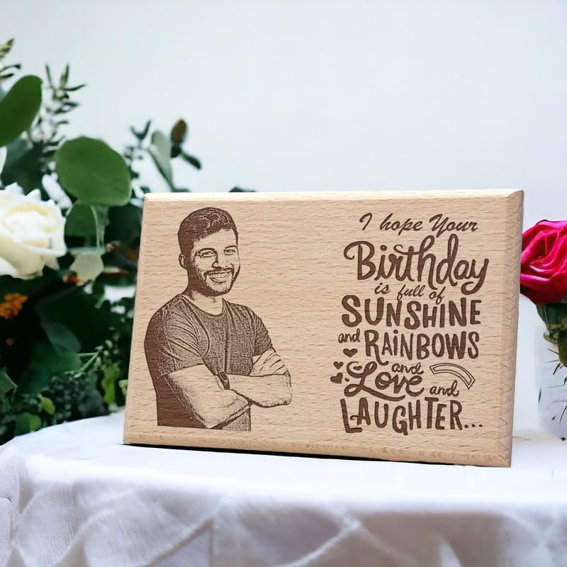 Personalized Engraved Wooden Frame - 6x4 Inches Customizable Wood Gift for Birthdays, Anniversaries, and Special Occasions