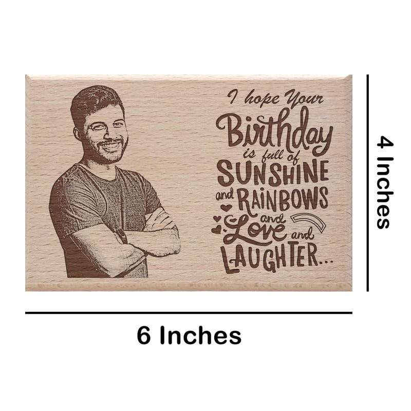 Personalized Engraved Wooden Frame - 6x4 Inches Customizable Wood Gift for Birthdays, Anniversaries, and Special Occasions