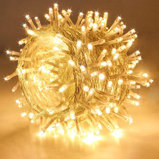 12 Meter Decorative LED String Lights - 42 Warm White Lights with Plug for Indoor & Outdoor DIY Decorations, Party, and Diwali