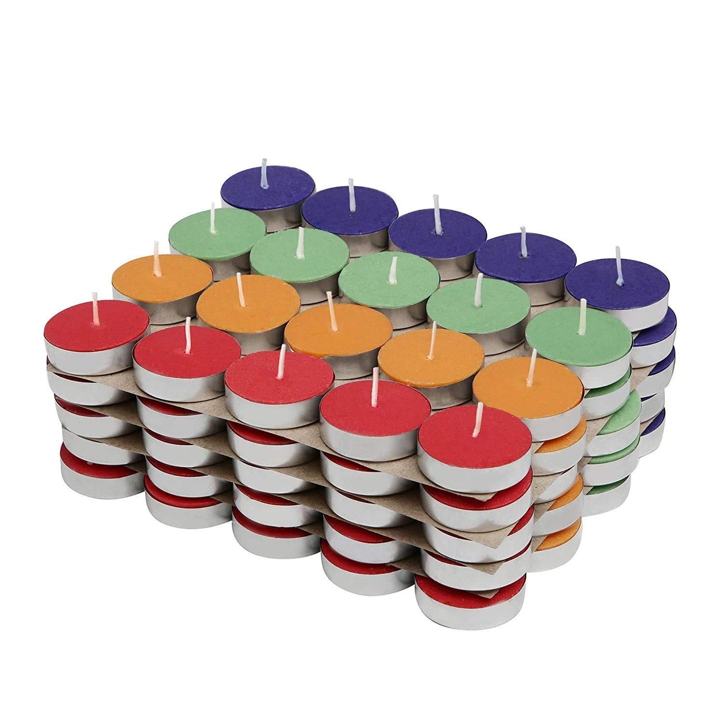 Tealight Branded Diwali Diya Colored Wax Tealight Candles (50 pcs)