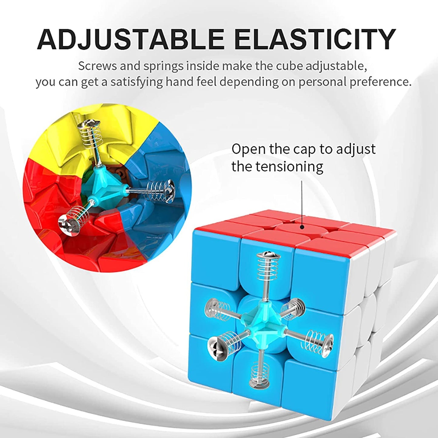 3X3X3 High-Speed Magic Cube Puzzle Toy - Adjustable Tightness, Sticker less Design for Smooth Performance